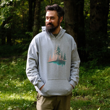 Watercolor Pine Tree Sunrise Hoodie