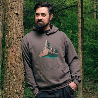 Watercolor Pine Tree Sunrise Hoodie