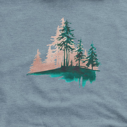Watercolor Pine Tree Sunrise Hoodie