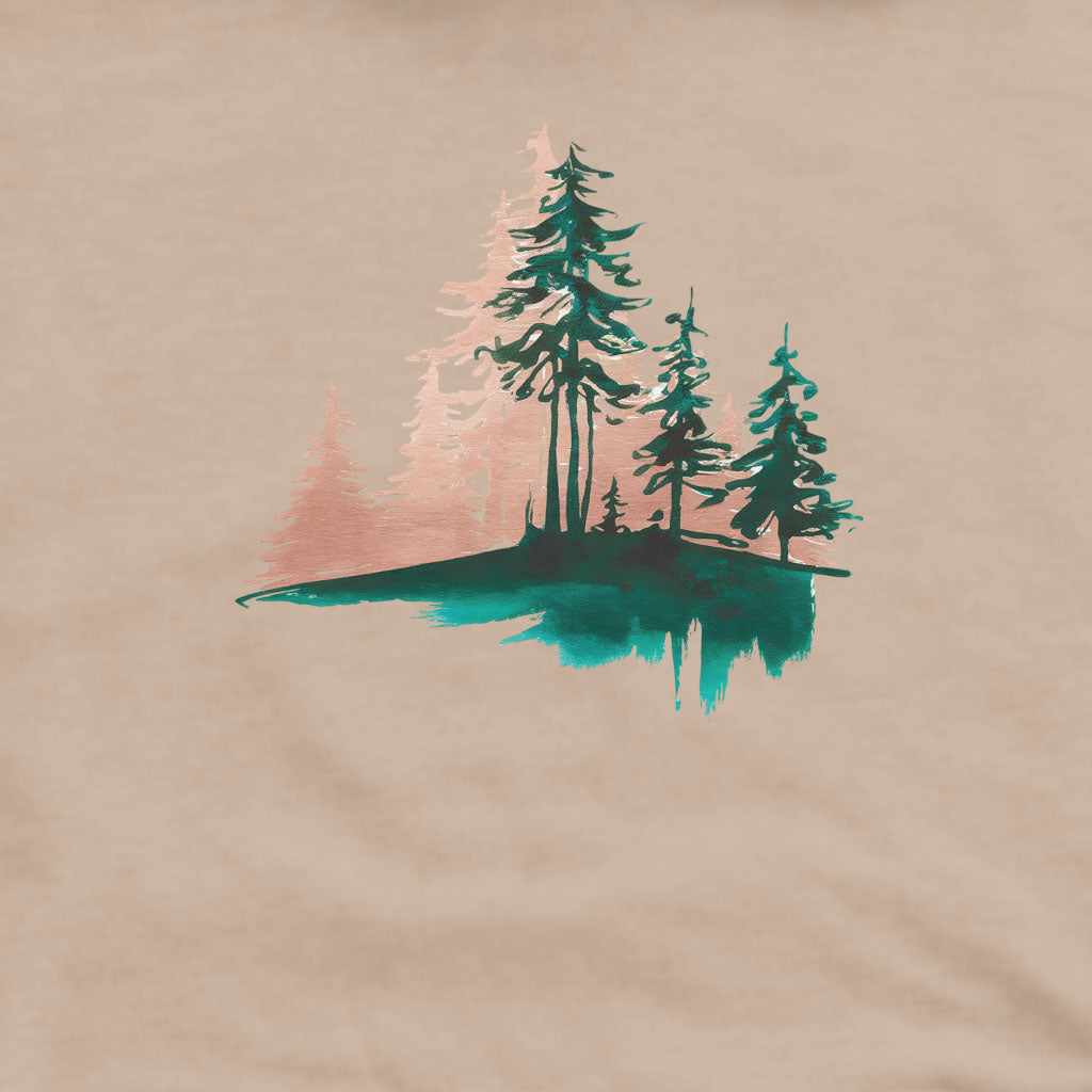 Watercolor Pine Tree Sunrise Crewneck Sweatshirt