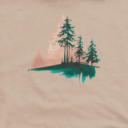 Watercolor Pine Tree Sunrise Crewneck Sweatshirt