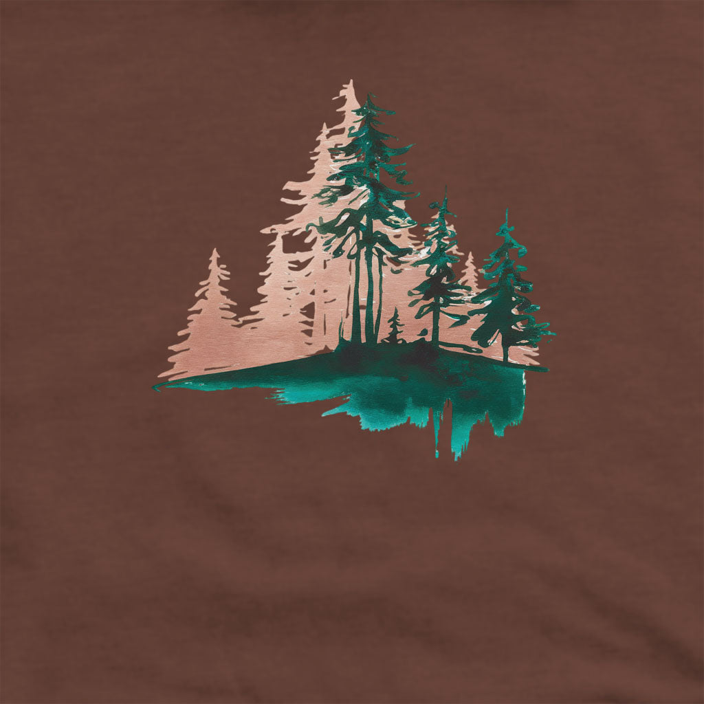 Watercolor Pine Tree Sunrise Crewneck Sweatshirt