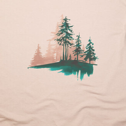 Watercolor Pine Tree Sunrise T-Shirt
