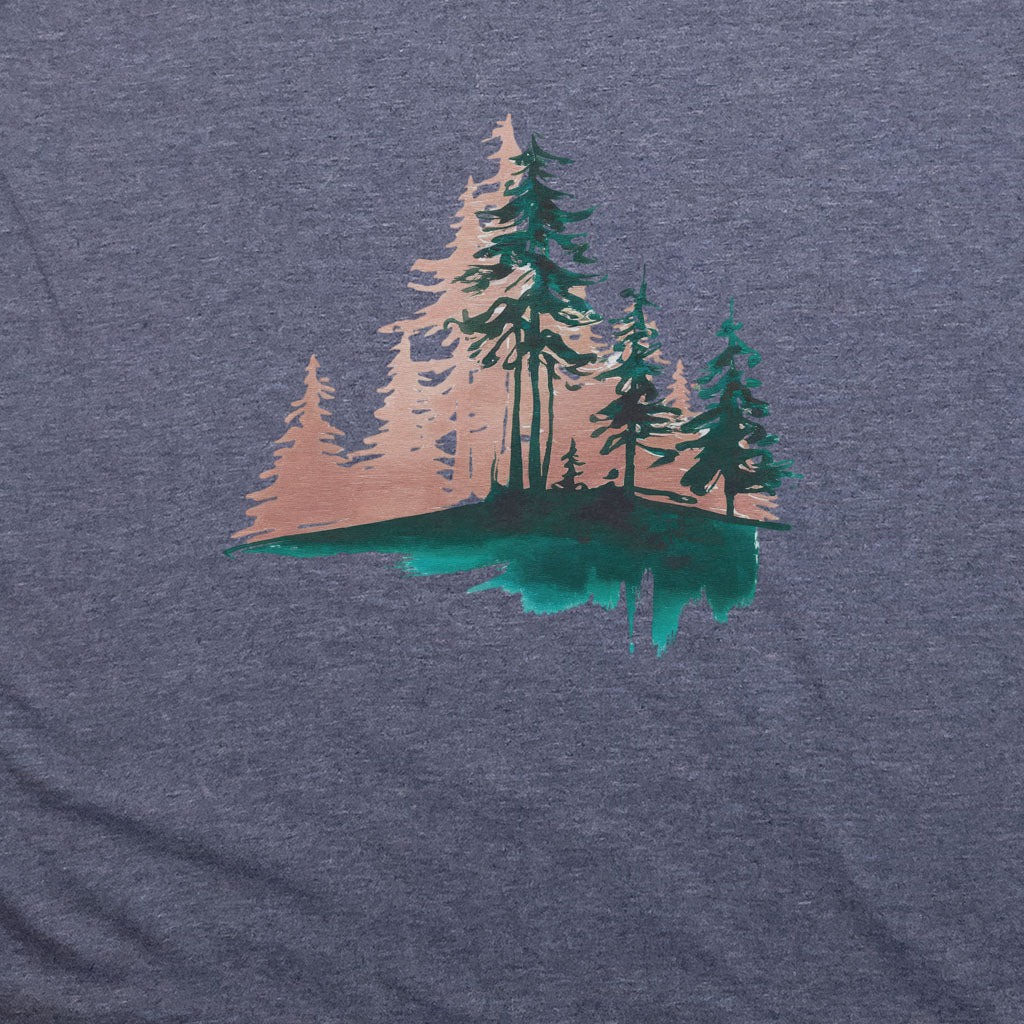 Watercolor Pine Tree Sunrise T-Shirt
