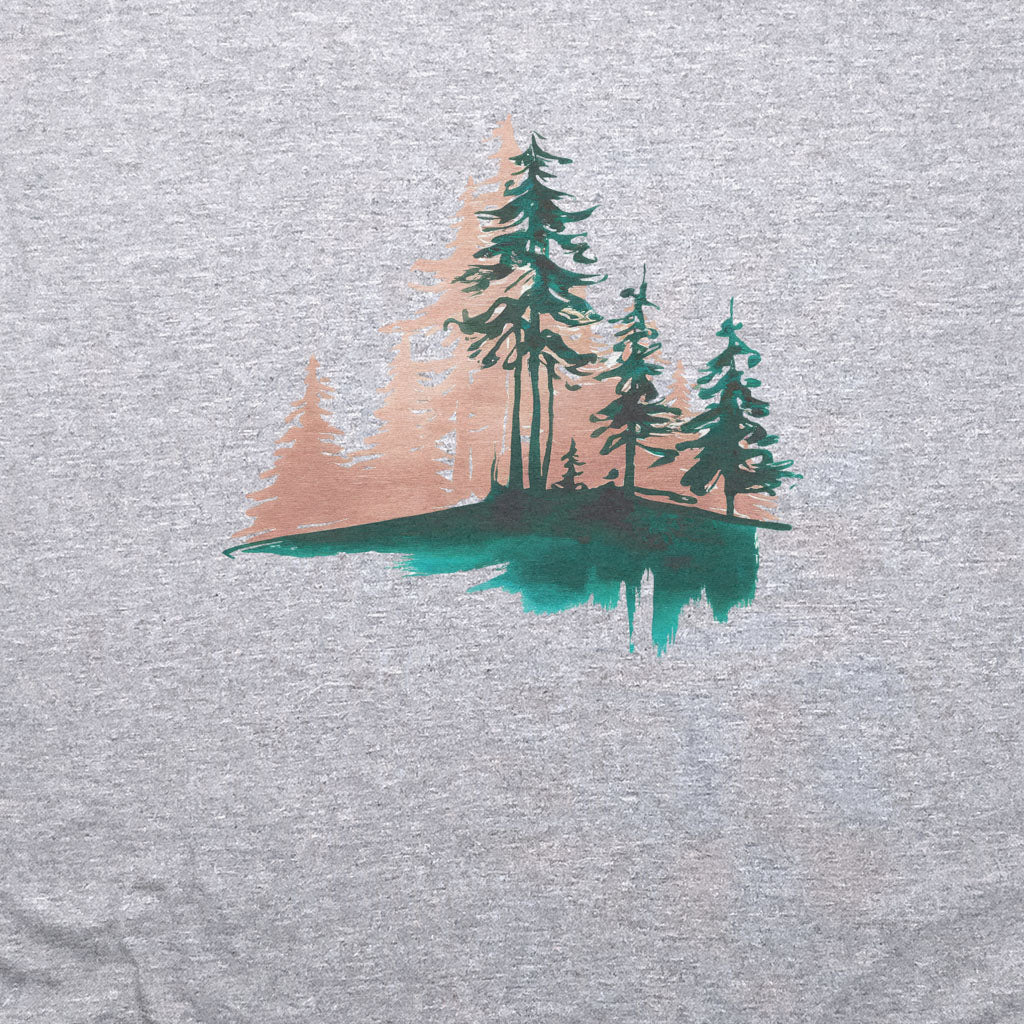 Watercolor Pine Tree Sunrise T-Shirt