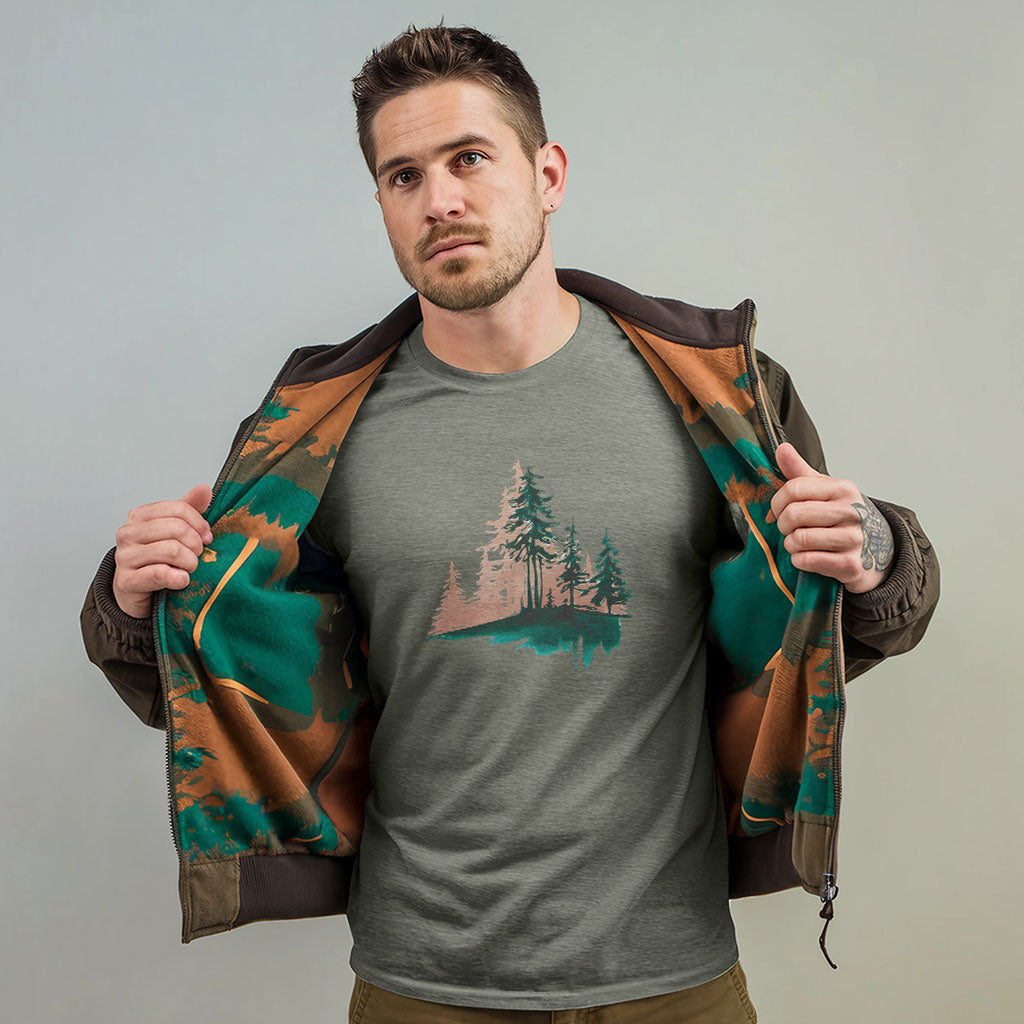 Watercolor Pine Tree Sunrise T-Shirt