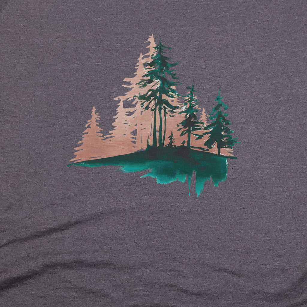 Watercolor Pine Tree Sunrise T-Shirt