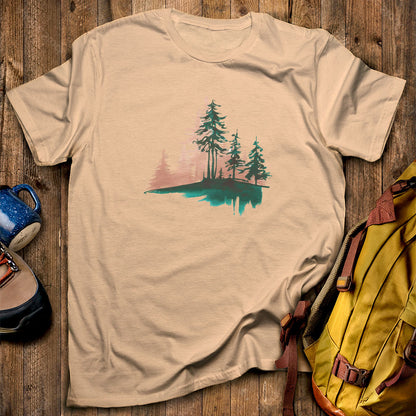 Watercolor Pine Tree Sunrise T-Shirt