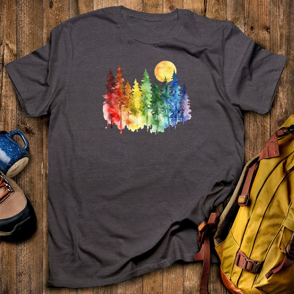 Watercolor Rainbow Forest T-Shirt