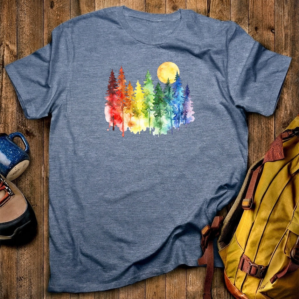 Watercolor Rainbow Forest T-Shirt