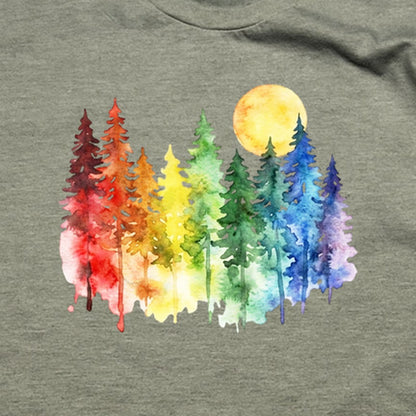 Watercolor Rainbow Forest T-Shirt