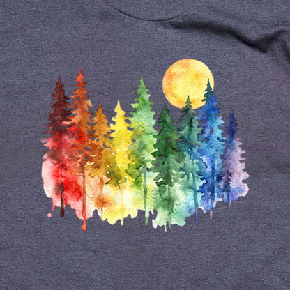 Watercolor Rainbow Forest T-Shirt