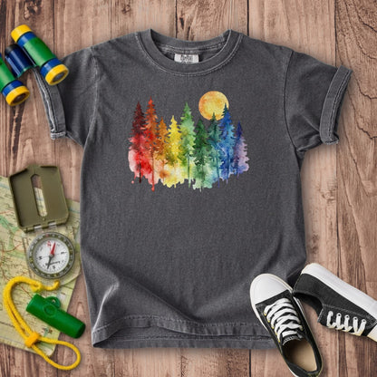 Watercolor Rainbow Forest Kids Cotton T-Shirt