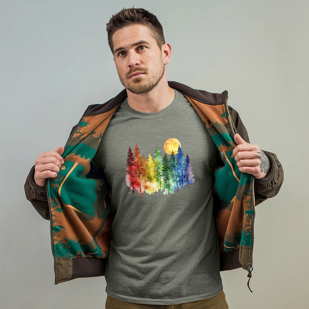 Watercolor Rainbow Forest T-Shirt