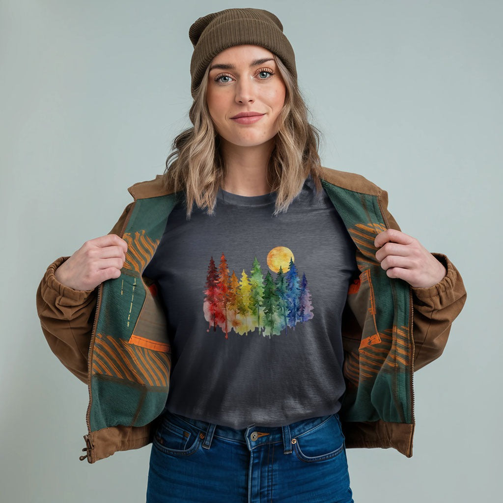 Watercolor Rainbow Forest T-Shirt