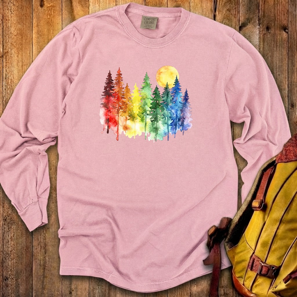 Watercolor Rainbow Forest Premium Long Sleeve