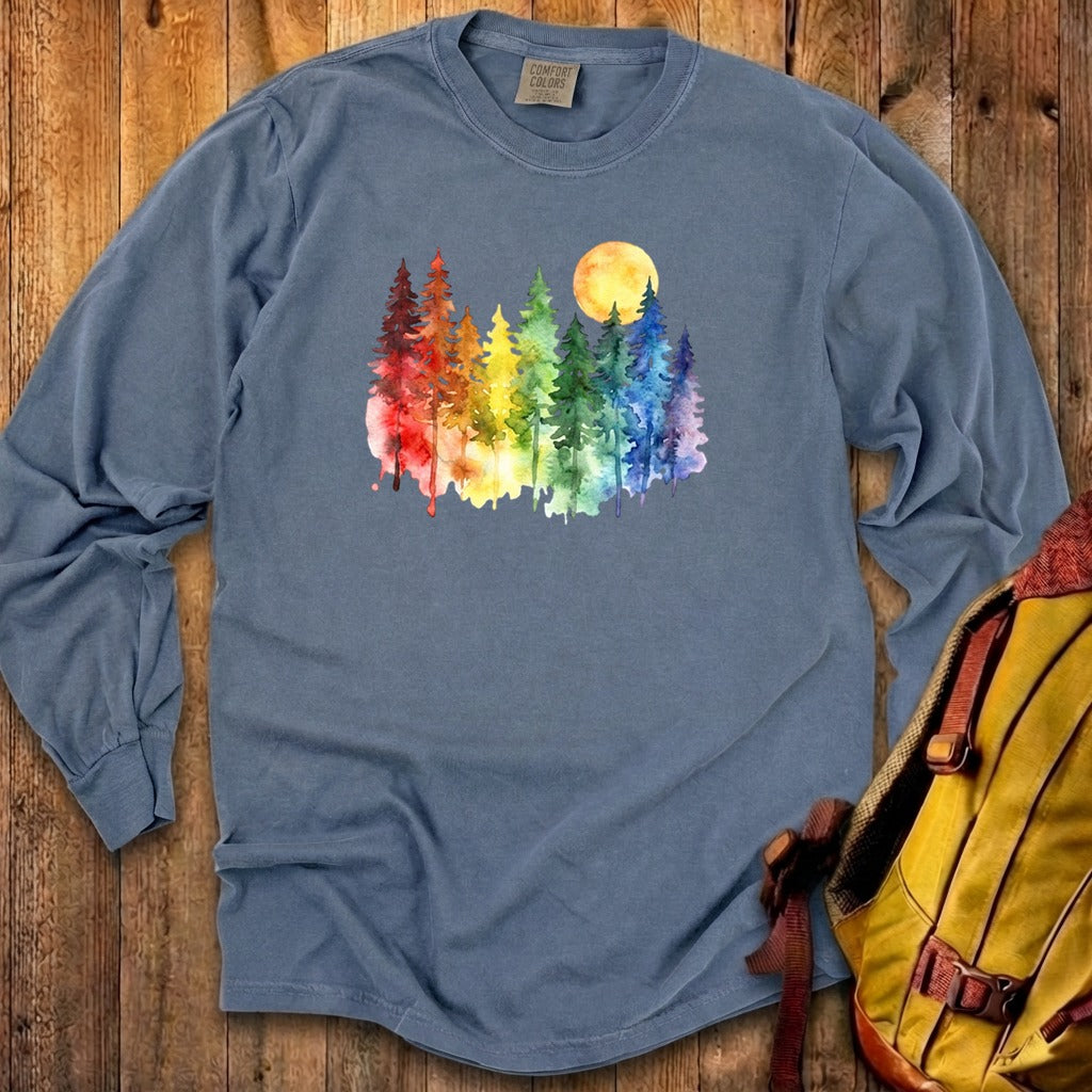 Watercolor Rainbow Forest Premium Long Sleeve