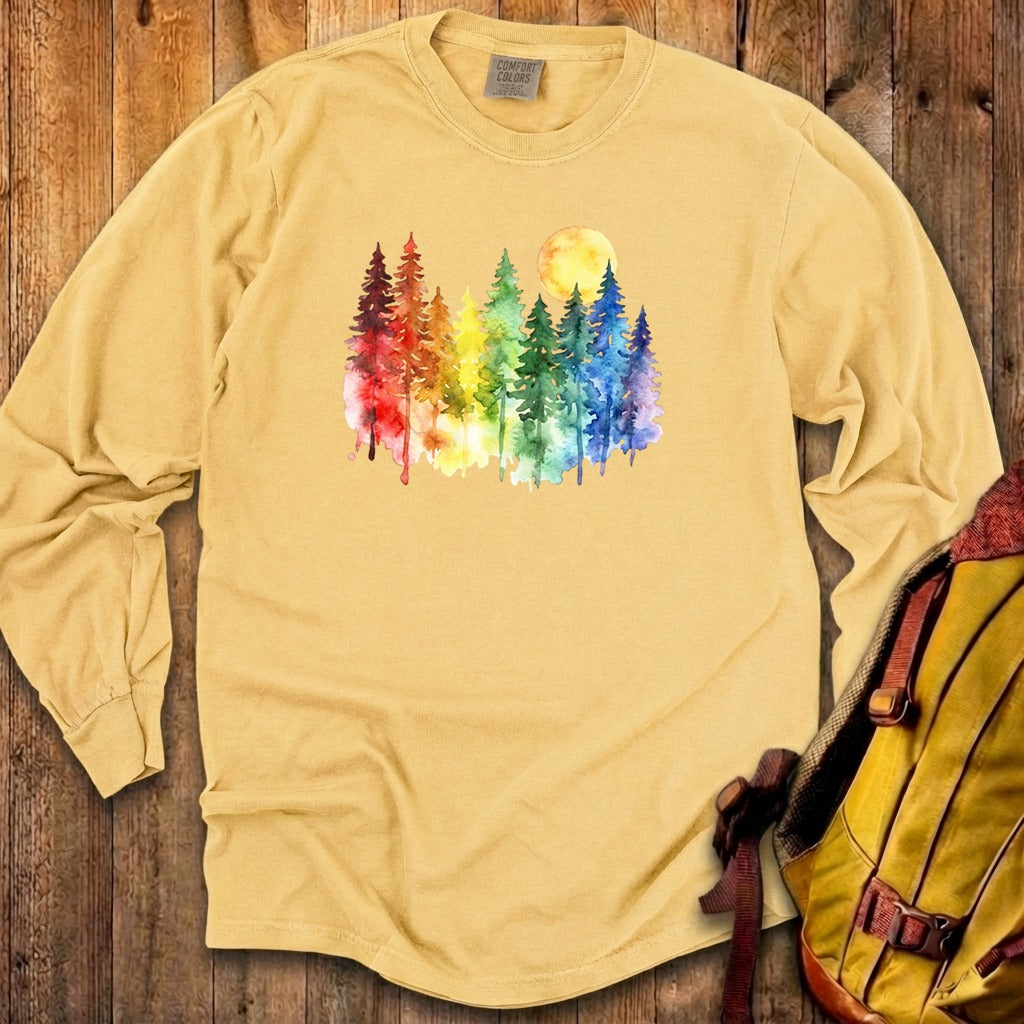 Watercolor Rainbow Forest Premium Long Sleeve