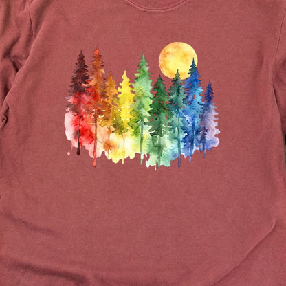 Watercolor Rainbow Forest Premium Long Sleeve