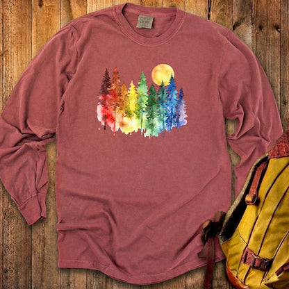 Watercolor Rainbow Forest Premium Long Sleeve