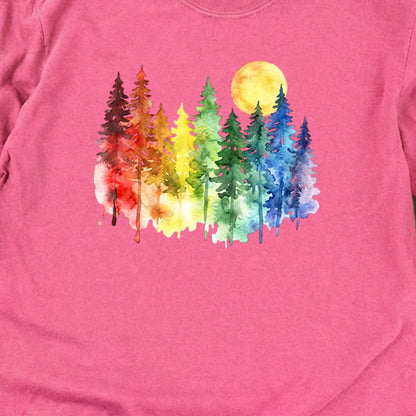Watercolor Rainbow Forest Premium Long Sleeve