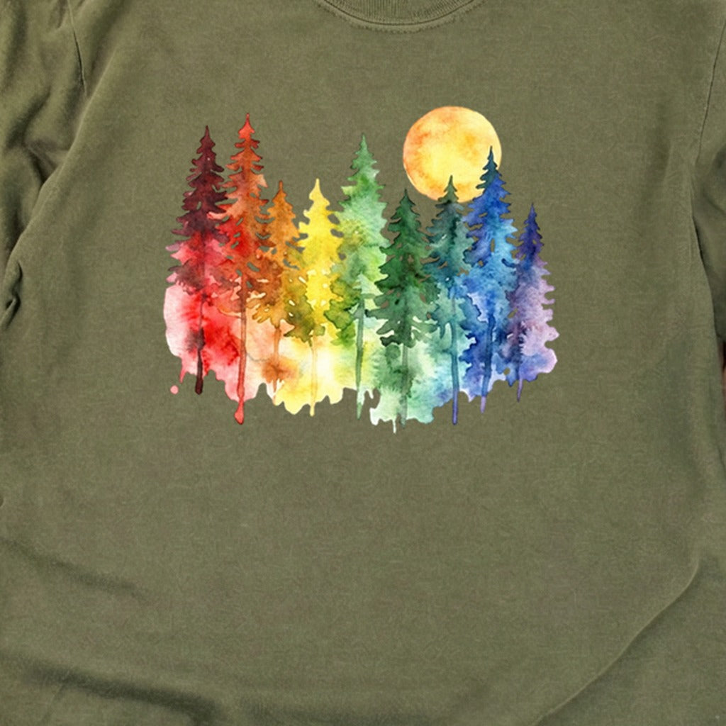 Watercolor Rainbow Forest Premium Long Sleeve