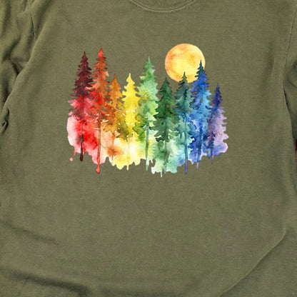 Watercolor Rainbow Forest Premium Long Sleeve