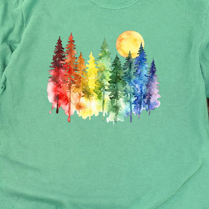 Watercolor Rainbow Forest Premium Long Sleeve