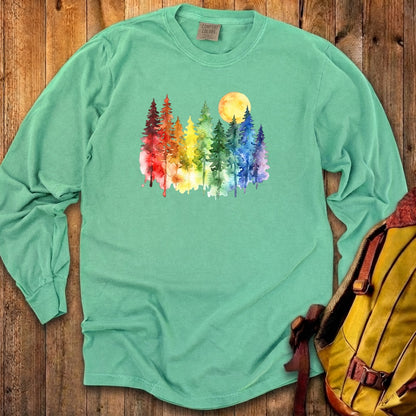 Watercolor Rainbow Forest Premium Long Sleeve