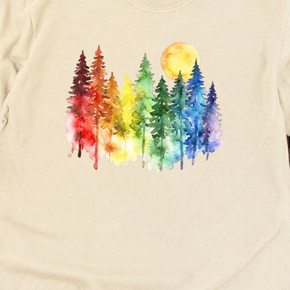 Watercolor Rainbow Forest Premium Long Sleeve