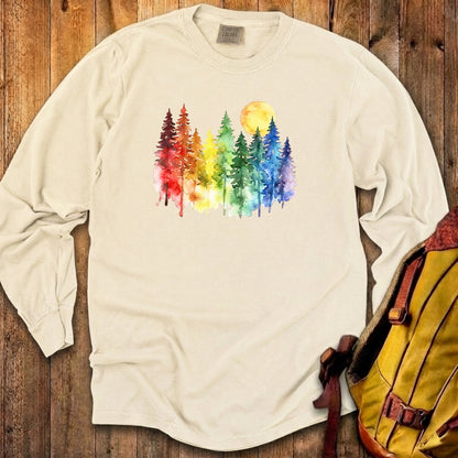 Watercolor Rainbow Forest Premium Long Sleeve