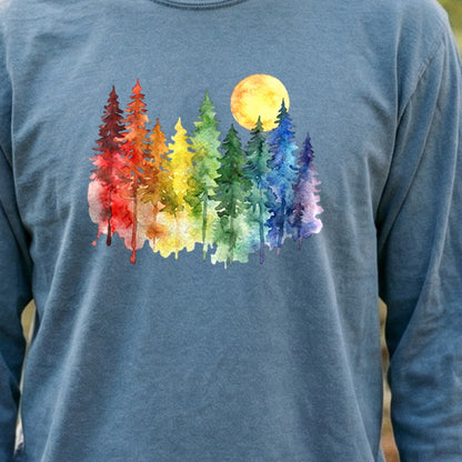 Watercolor Rainbow Forest Premium Long Sleeve