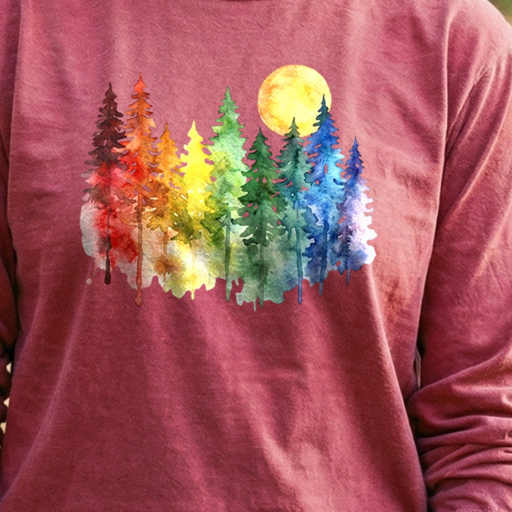 Watercolor Rainbow Forest Premium Long Sleeve