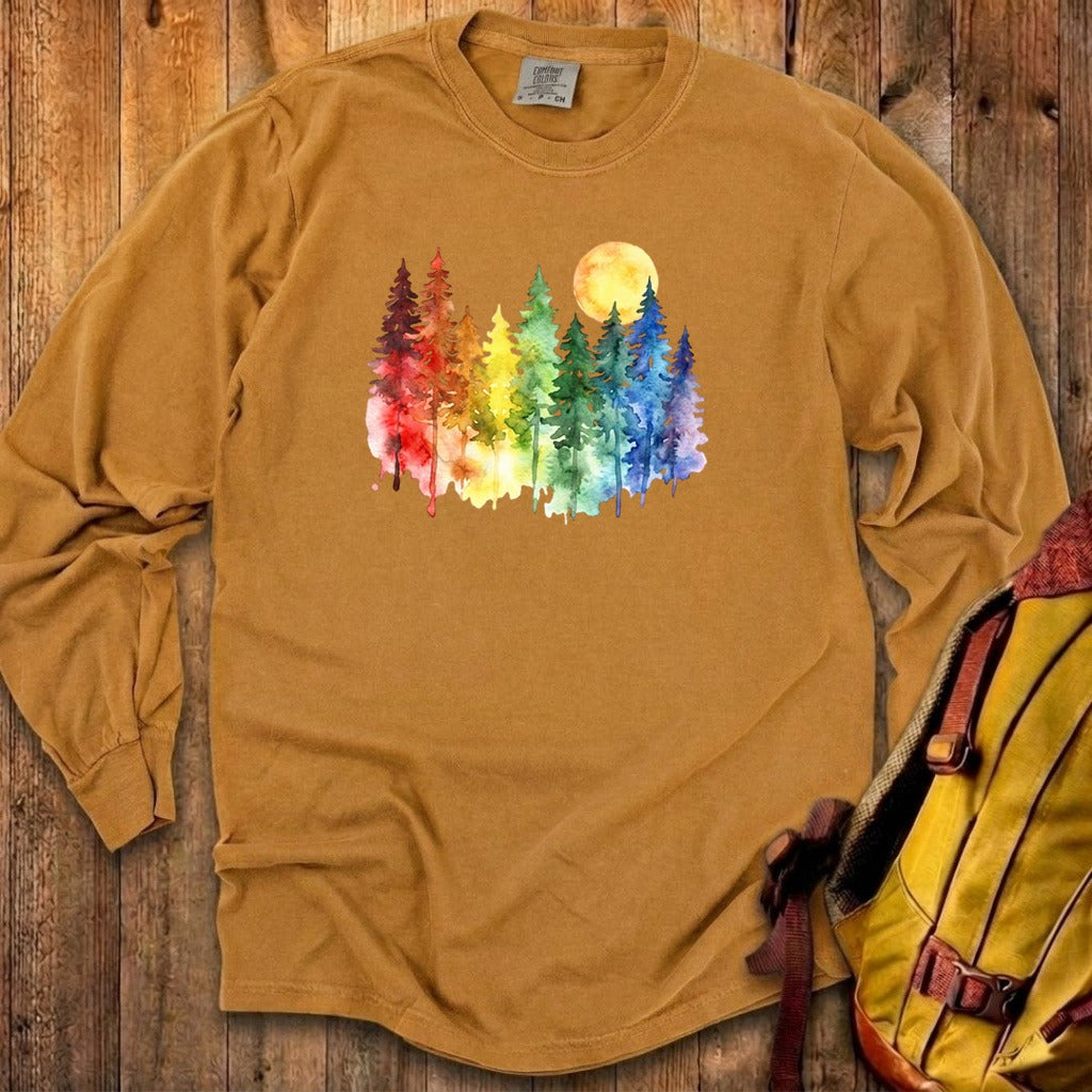 Watercolor Rainbow Forest Premium Long Sleeve