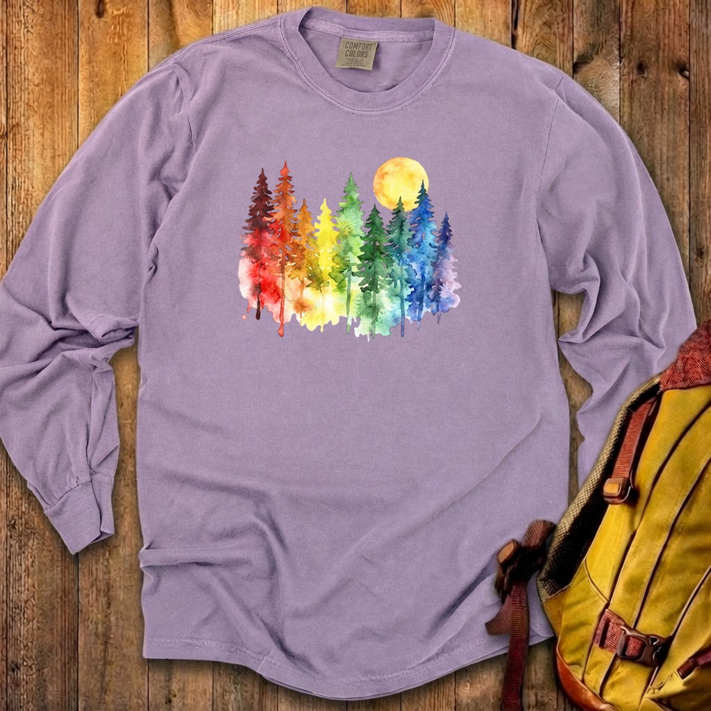 Watercolor Rainbow Forest Premium Long Sleeve