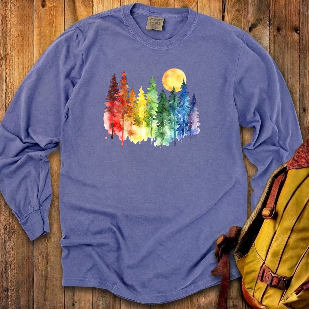 Watercolor Rainbow Forest Premium Long Sleeve