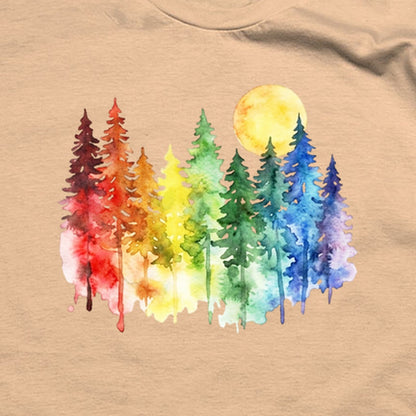 Watercolor Rainbow Forest T-Shirt
