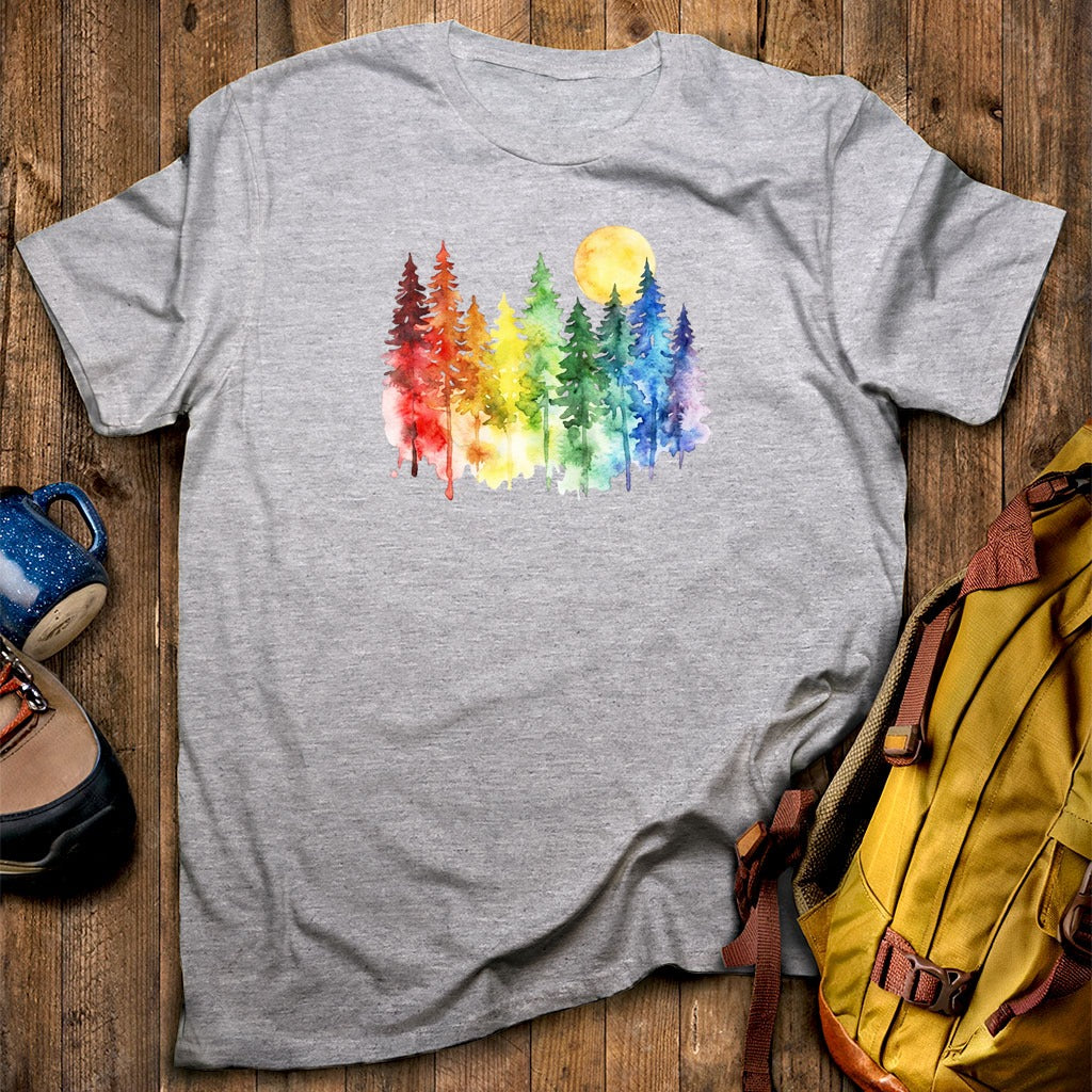 Watercolor Rainbow Forest T-Shirt