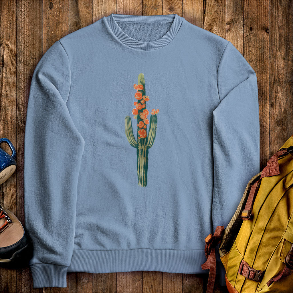 Painted Cactus in Bloom Crewneck Sweatshirt