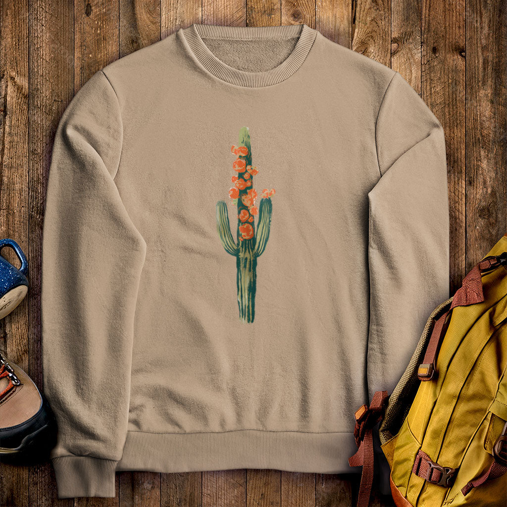 Painted Cactus in Bloom Crewneck Sweatshirt
