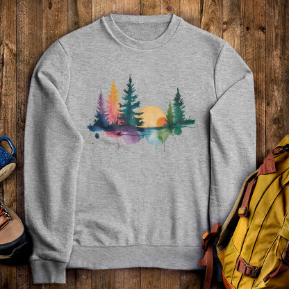 Watercolor Forest Crewneck Sweatshirt