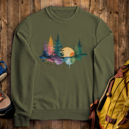Watercolor Forest Crewneck Sweatshirt