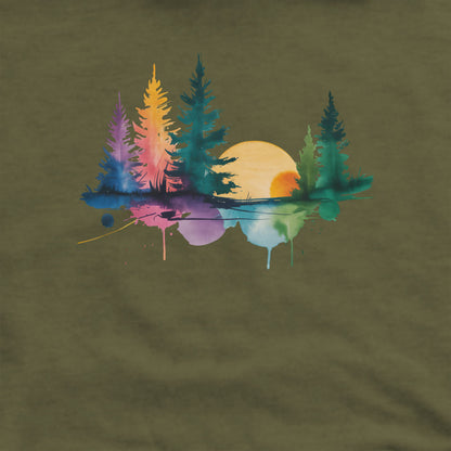 Watercolor Forest Crewneck Sweatshirt