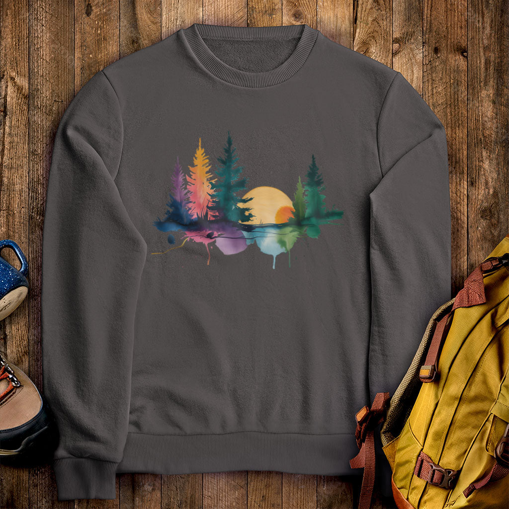 Watercolor Forest Crewneck Sweatshirt