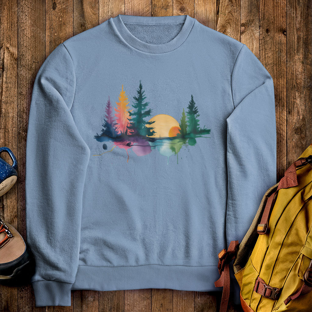 Watercolor Forest Crewneck Sweatshirt