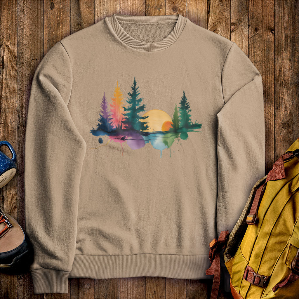 Watercolor Forest Crewneck Sweatshirt