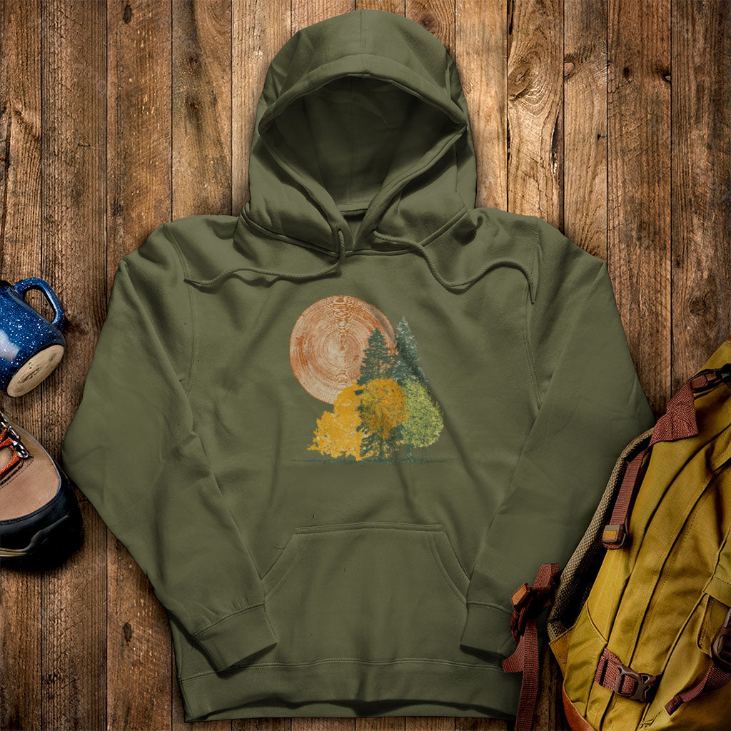 Woodcut Stamped Forest Hoodie