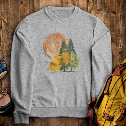 Woodcut Stamped Forest Crewneck Sweatshirt