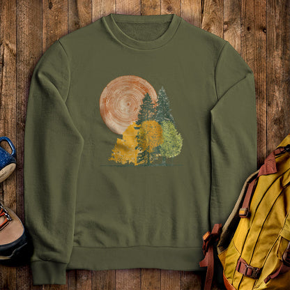 Woodcut Stamped Forest Crewneck Sweatshirt
