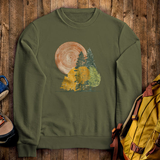 Woodcut Stamped Forest Crewneck Sweatshirt
